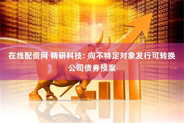在线配资网 精研科技: 向不特定对象发行可转换公司债券预案